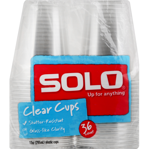 Vasos Desechables Transparentes SOLO - 10 Onzas