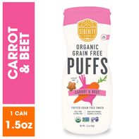 Serenity Kids Puffs Orgánicos Sin Granos, Zanahoria y Remolacha