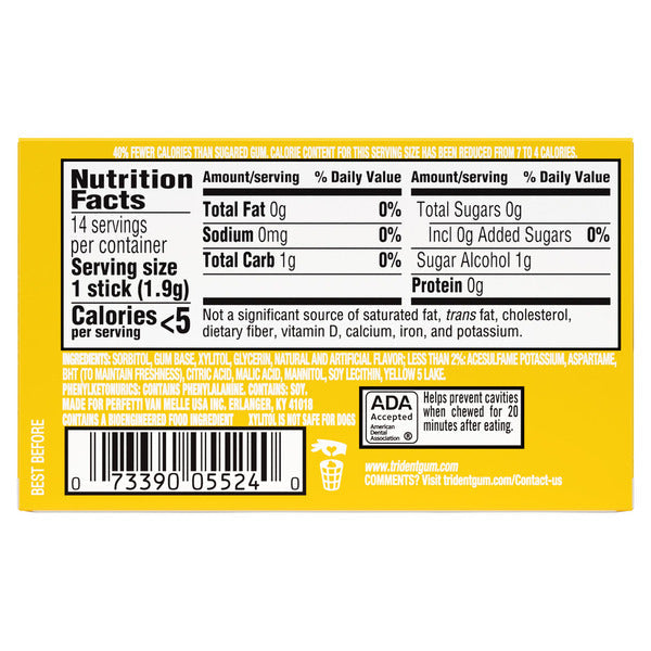 Trident Pineapple Twist Chewing Gum Sans Sucre