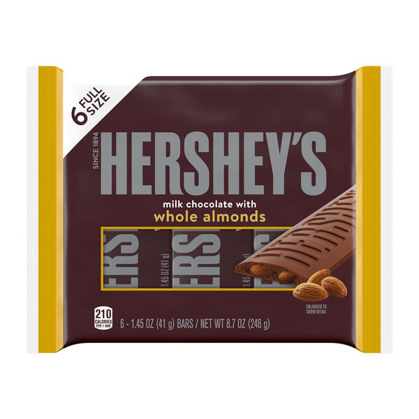 Chocolat au lait Hershey's avec amandes entières - 6 unités