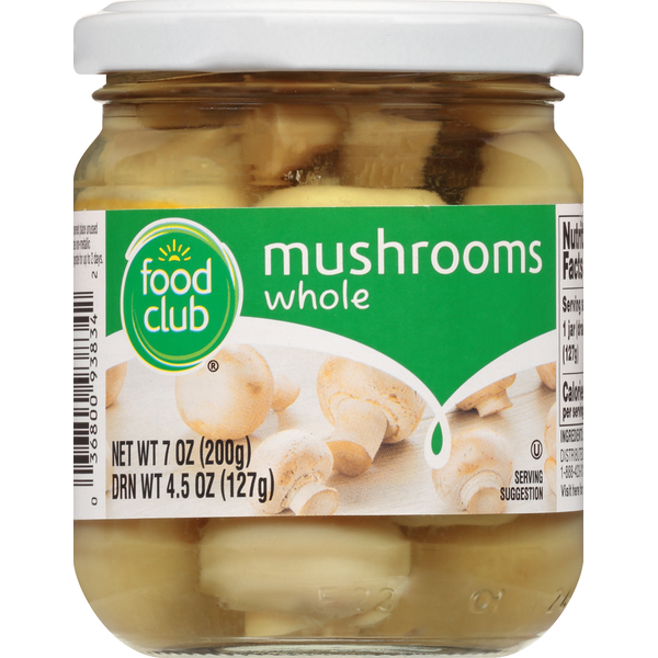 Food Club Whole Mushrooms - Premium Quality