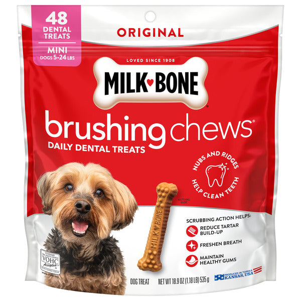 Friandises dentaires quotidiennes Milk-Bone Brushing Chews, Mini, 48 os