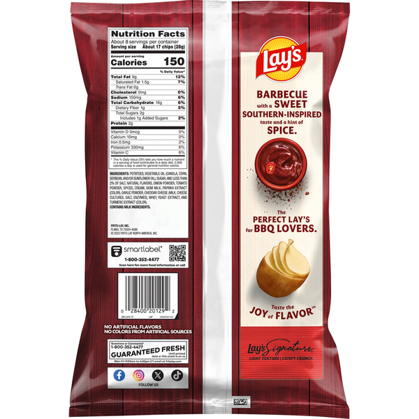 Papas Fritas Lay's Barbacoa Dulce del Sur