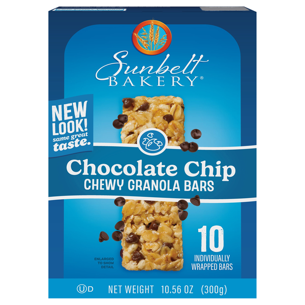 Barras de Granola Masticables con Chispas de Chocolate Sunbelt Bakery