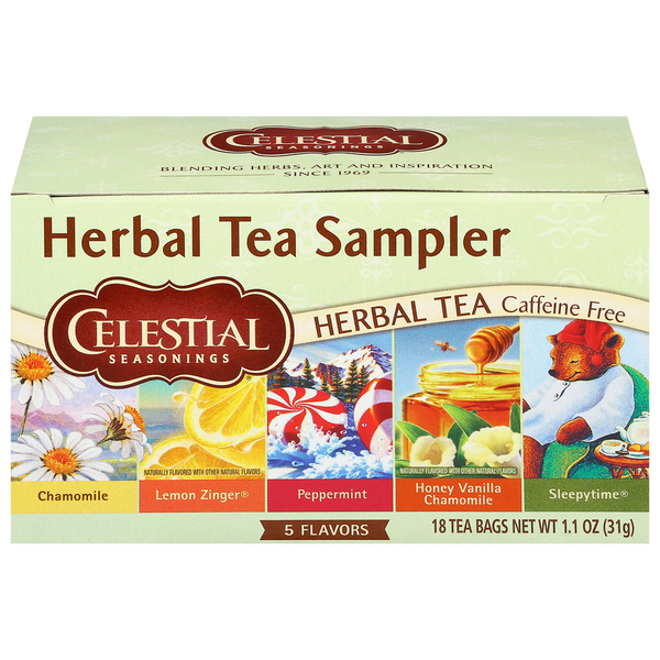 Muestra de Té de Hierbas Celestial Seasonings - 5 Sabores Sin Cafeína