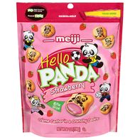 Galletas Meiji con Relleno de Crema de Fresa en una Galleta Crujiente