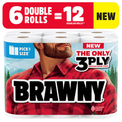 Essuie-tout Brawny Pick-A-Size, 6 rouleaux doubles