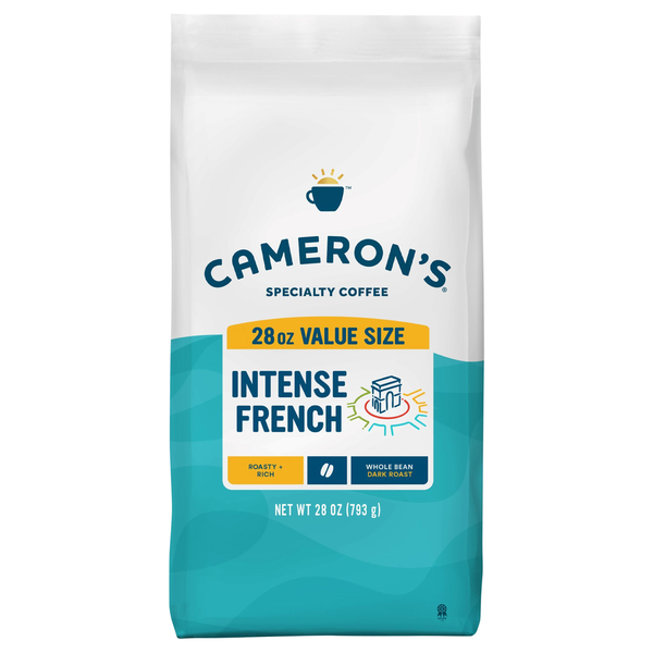 Cameron's Coffee Grains Entiers Torréfiés Foncés Intense Français Taille Économique