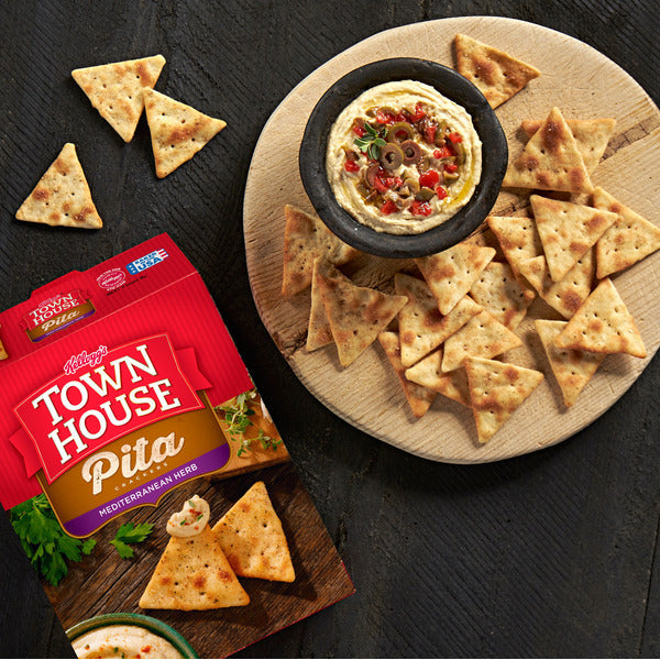 Crackers au four aux herbes méditerranéennes Town House Pita, 9,5 oz