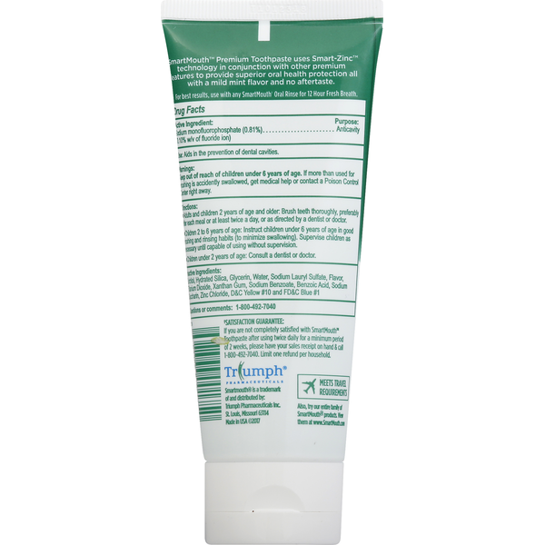 Smart Mouth Toothpaste - Premium Mild Mint Flavor