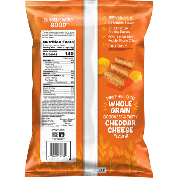 Chips Sun Harvest Cheddar Snacks à base de grains entiers