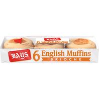 Bays 6 Count Brioche Pre-Sliced English Muffins