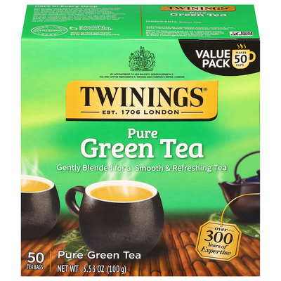 Twinings Té Verde, Puro, Bolsitas, Paquete de Valor