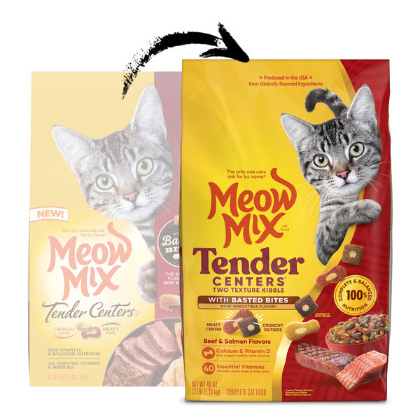 Meow Mix Tender Centers with Basted Bites, Beef & Salmon Flavors