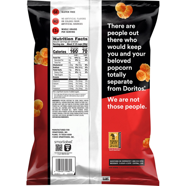 Smartfood Popcorn Doritos Nacho Cheese