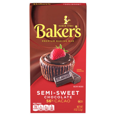 Baker's Semi-Sweet Chocolate Premium Baking Bar - 56% Cacao