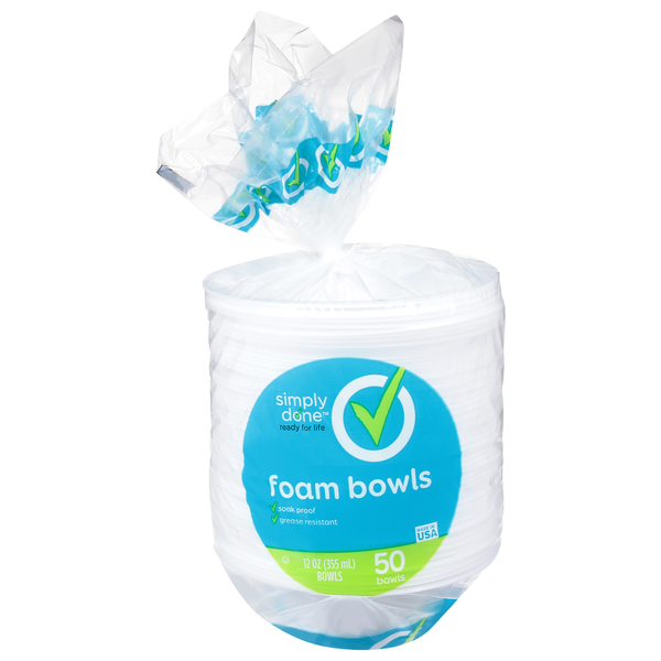 Simply Done 12 Ounce Foam Bowls - Convenient & Versatile