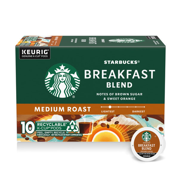 Starbucks Breakfast Blend Medium Roast K-Cup Coffee