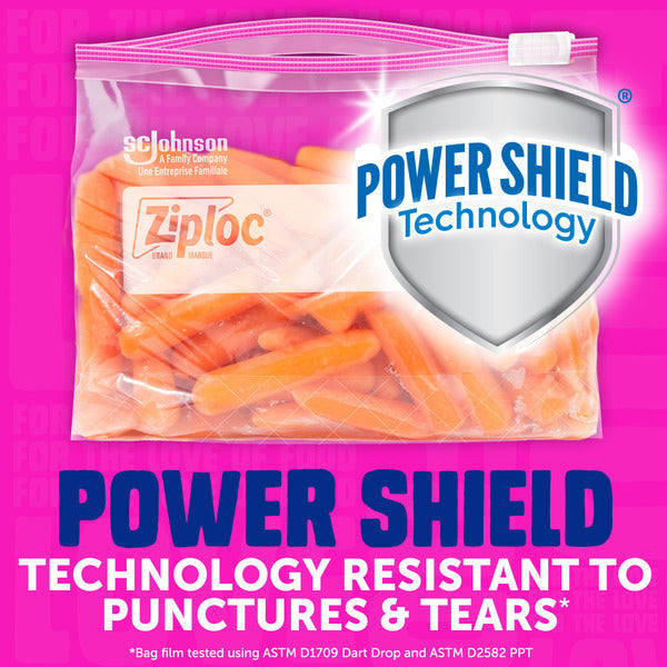 Bolsas de almacenamiento Ziploc Slider de un cuarto con tecnología Power Shield