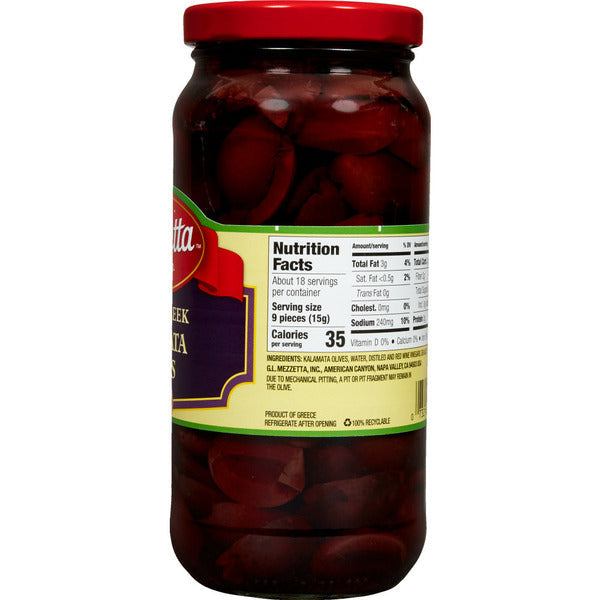 Aceitunas Kalamata Griegas Sliced Mezzetta