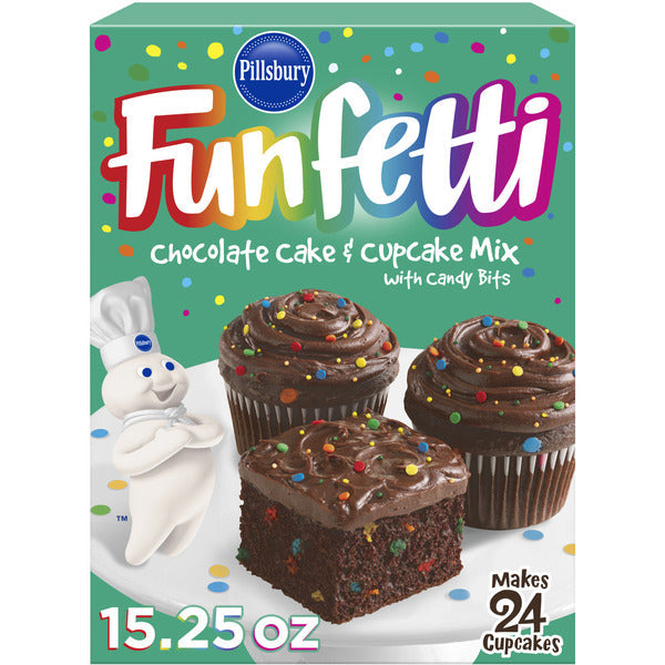 Pillsbury Funfetti Chocolate Cake Mix with Candy Bits, 15.25 Oz