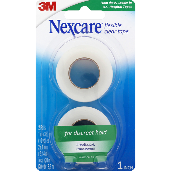 Pack de valeur de ruban médical transparent flexible Nexcare