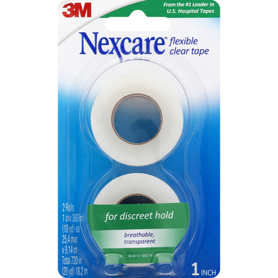 Pack de valeur de ruban médical transparent flexible Nexcare