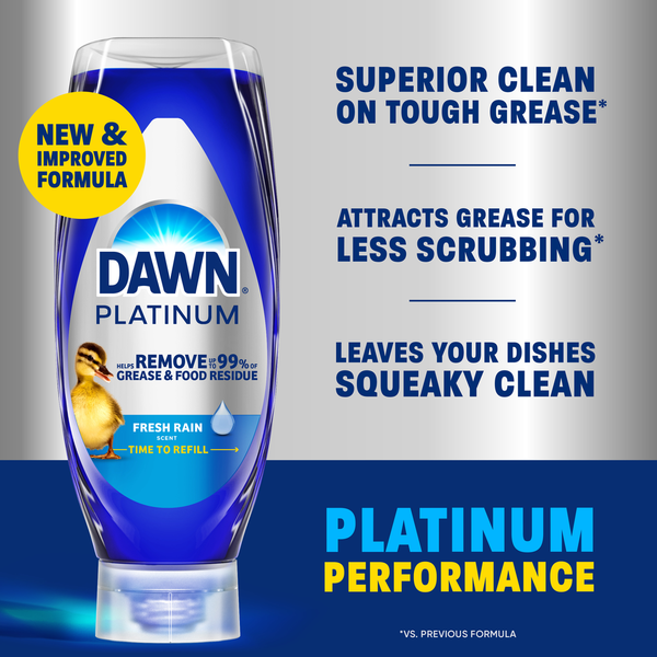 Jabón para platos Dawn Platinum EZ Squeeze - Lluvia fresca