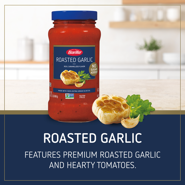 Sauce pour pâtes à l'ail rôti Barilla - Sans sucre ajouté, Non-OGM