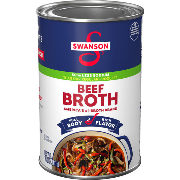 Bouillon de bœuf à 50 % de sodium en moins de Swanson