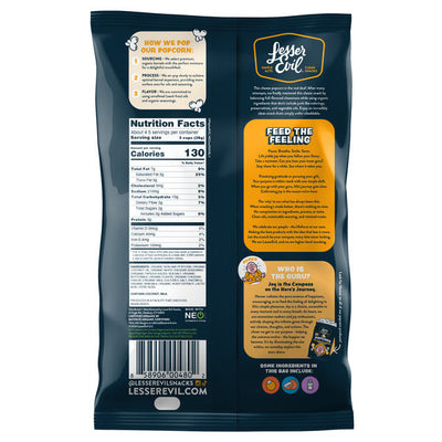 LesserEvil Palomitas Orgánicas - Cheddar Orgánico Real