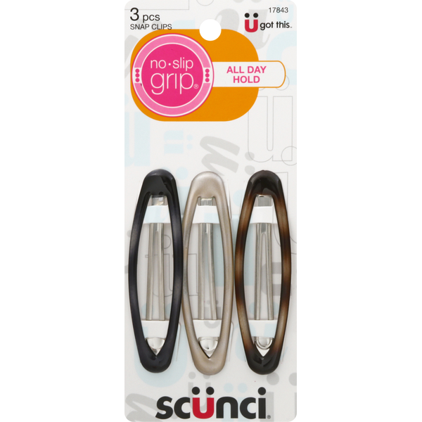 scünci Snap Clips with No Slip Grip