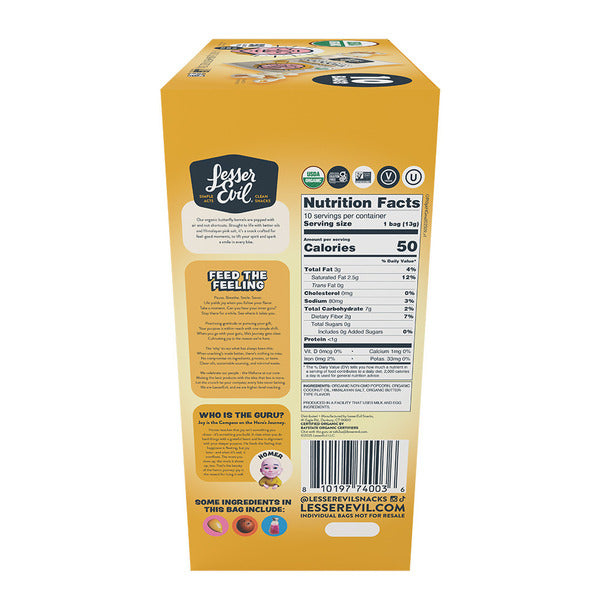 LesserEvil Popcorn Bio Snack Pack Box - Or Himalayan