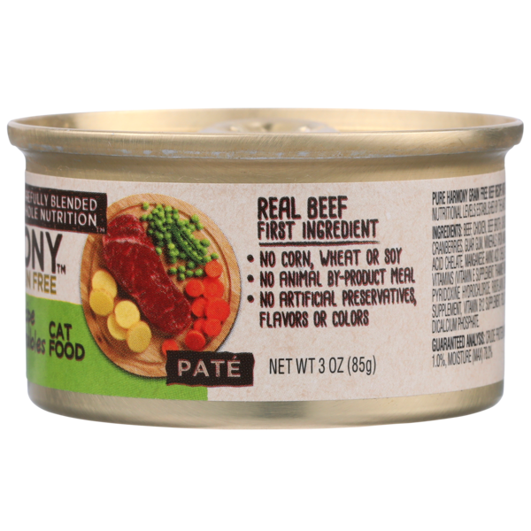 Pure Harmony Receta de Carne de Res Sin Granos con Verduras para Gatos