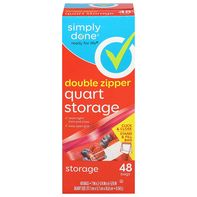 Simply Done Double Zipper Quart Size Storage Bags