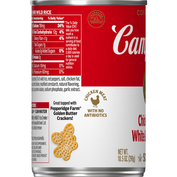 Soupe au poulet et au riz Campbell's avec riz blanc et sauvage
