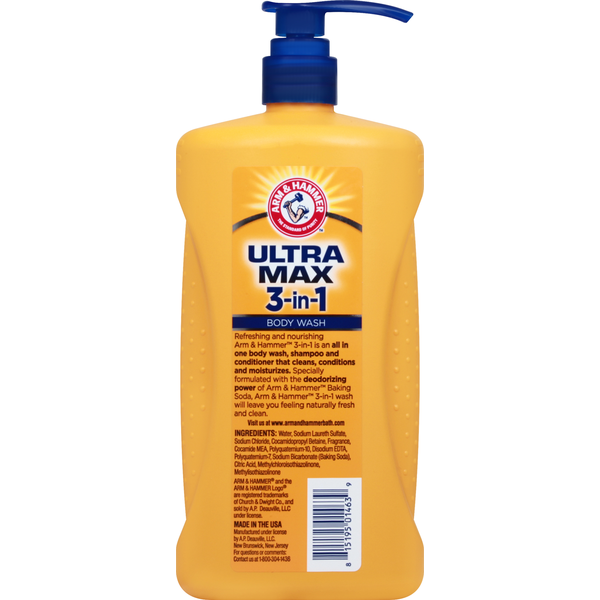 Arm & Hammer Gel de Ducha, Champú y Acondicionador 3 en 1 - Aroma Fresco