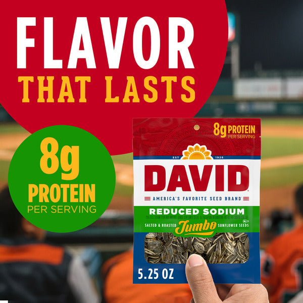 Semillas de Girasol Jumbo con Bajo Contenido de Sodio DAVID - Snack Amigable con Keto