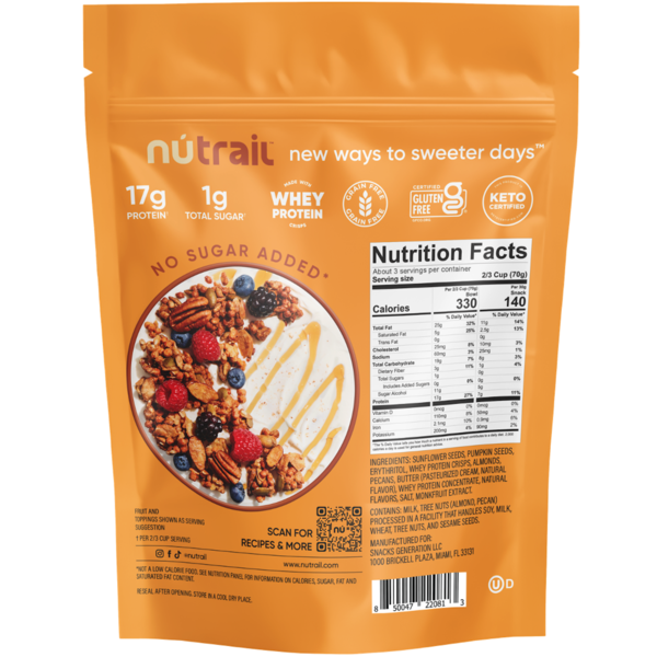 NuTrail 17G Protein Granola, Honey Nut
