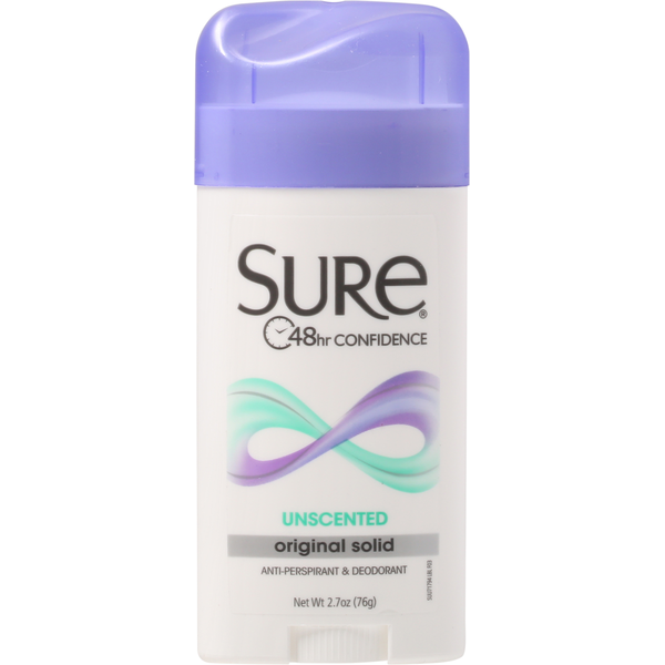 Déodorant et anti-transpirant Sure, solide sans parfum
