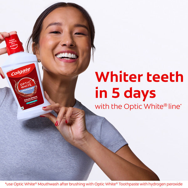 Colgate Optic White Enjuague Bucal - Menta Fresca Helada