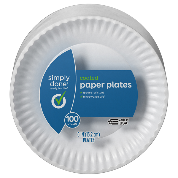 Platos de Papel Recubiertos Simply Done - Paquete de 50