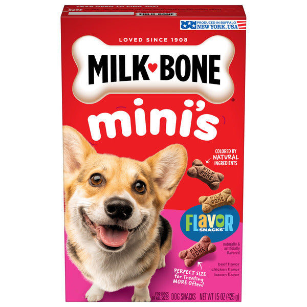 Biscuits Mini pour Chiens Milk-Bone Flavor Snacks - Friandises Croquantes