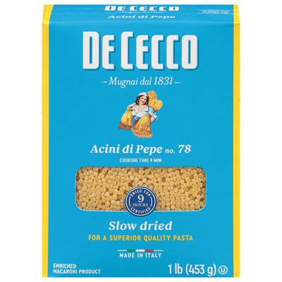 De Cecco Acini di Pepe, No. 78 - Premium Slow Dried Pasta