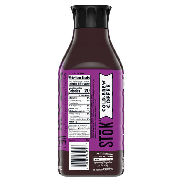 SToK Extra Bold Black Unsweetened Cold Brew Coffee, 48 fl oz