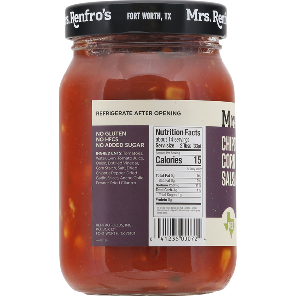 Salsa de maïs chipotle de Mrs. Renfro, moyenne