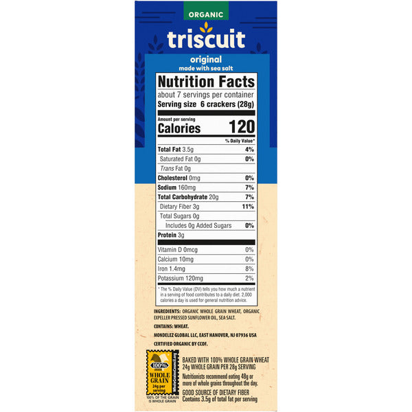 TRISCUIT Organic Original Whole Grain Wheat Crackers - 7 oz
