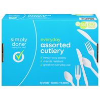 Simply Done Plastic Cutlery Set - Forks, Knives & Spoons