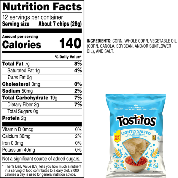 Chips de tortilla légèrement salés Tostitos