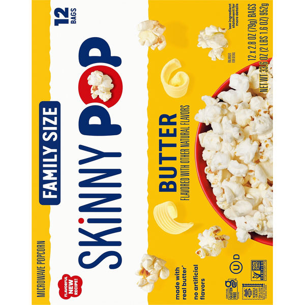 SkinnyPop Butter Microwave Popcorn Family Size